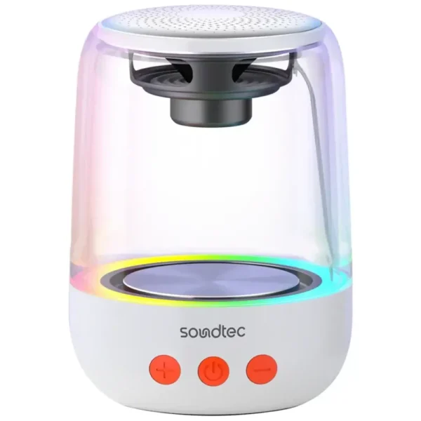 Porodo Crystal-Glow Mini Bluetooth Speaker – White product image