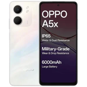 Buy OPPO A5x NFC (4GB+128GB) Laser White color at M&E Store in Kuwait
