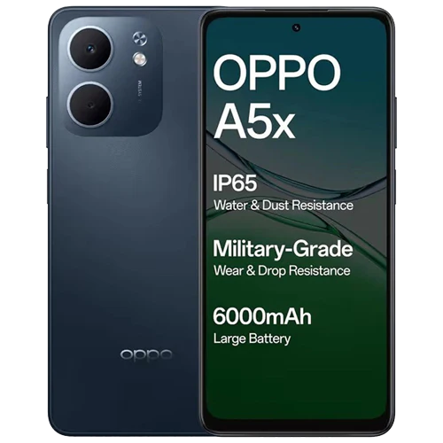 Buy OPPO A5x NFC (4GB+128GB) Midnight Blue color at M&E Store in Kuwait