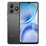 “ZTE Blade A36 black color smartphone – front and back view”