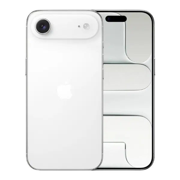 Apple iPhone Air Cloud White Apple iPhone Air front and back view of Cloud White