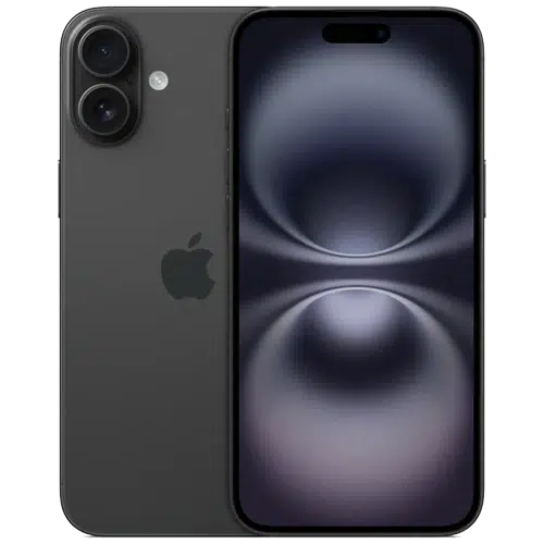 Apple iPhone 16 Plus Black Apple iPhone 16 Plus 128GB (Middle East Version) front and back view of Apple iPhone 16 Plus Black
