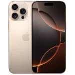 Front and back view of iPhone 16 Pro Max Desert Titanium