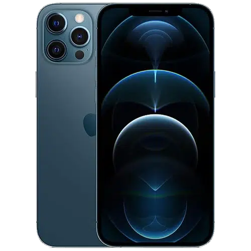 Apple iPhone 12 Pro Pacific Blue Front and back view of Apple iPhone 12 Pro Pacific Blue