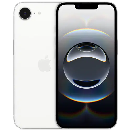 Apple iPhone 16e White colour Apple iPhone 16e 256GB (Middle East Version) front and back view of Apple iPhone 16e White colour