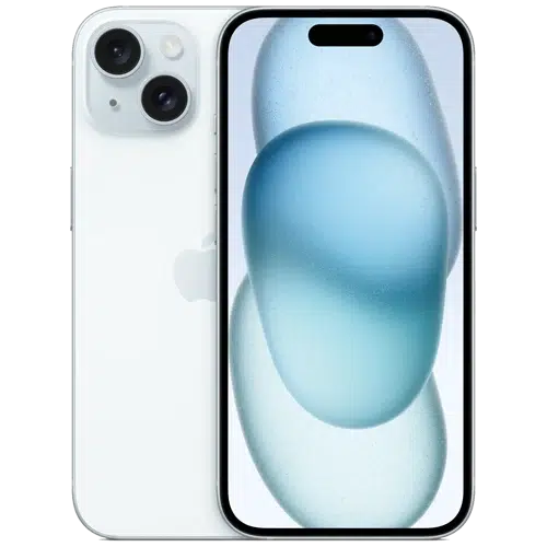 Apple iPhone 15 Plus Blue colour front and back view of Apple iPhone 15 Plus Blue colour