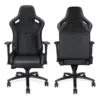 Front and rear views of the black AndaSeat Dark Knight gaming chair