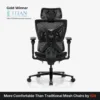 Rear view of black AndaSeat X-Air Pro mesh chair in supplier promotional image