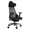 Angled front view of black ASUS SL400 ROG Destrier Ergo gaming chair with mesh seat and backrest