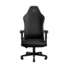 Front view of Razer Iskur V2 X NewGen black gaming chair with green trim