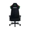Front view of black Razer Soma Chroma gaming chair with RGB shoulder lighting
