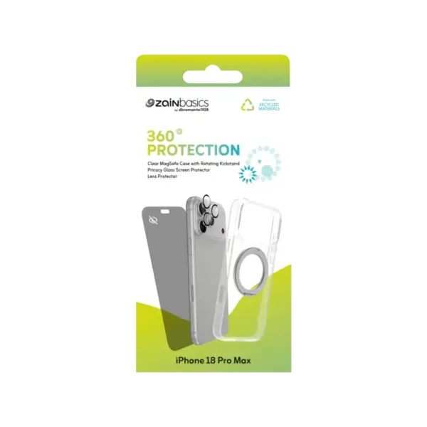 Zain Basics 360° Protection Bundle for iPhone 18 Pro Max – Privacy – basics 360 protection bundle iphone 18 pro max