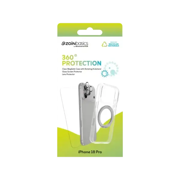 Zain Basics 360° Protection Bundle for iPhone 18 Pro – Clear – basics 360 protection clear bundle iphone 18 pro