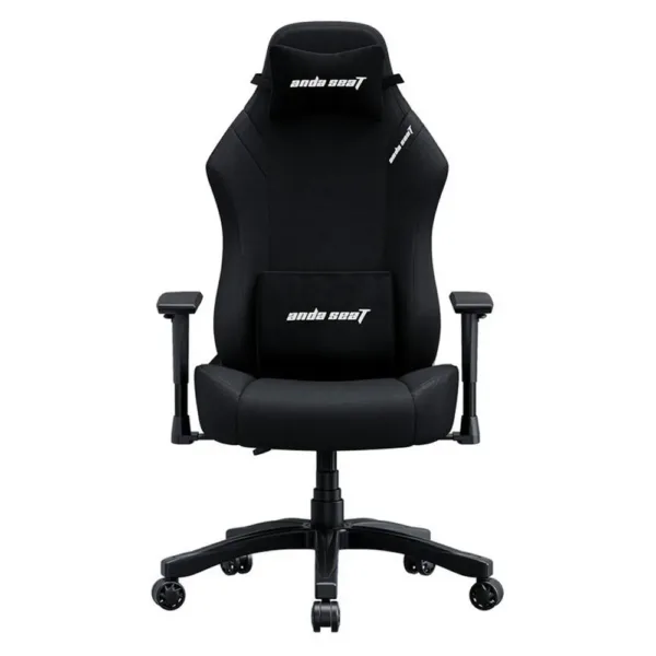 Front view of AndaSeat Luna Large fabric gaming chair in Black