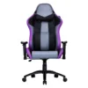 Front view of Cooler Master Caliber R3 gaming chair in Purple with black and grey panels