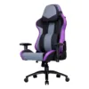 Angled view of Cooler Master Caliber R3 gaming chair in Purple with black and grey panels