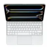 White Arabic Apple Magic Keyboard for iPad Pro 13-inch with iPad shown for illustration — لوحة مفاتيح ماجيك العربية باللون الأبيض، الآيباد للتوضيح