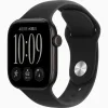 Apple Watch Series 12 42mm GPS Japan — Black aluminium, Black Sport Band — side view