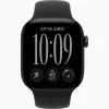 Apple Watch Series 12 42mm GPS Japan — Black aluminium, Black Sport Band — front view
