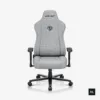Front view of AndaSeat Novis XL linen fabric gaming chair in Ash Gray