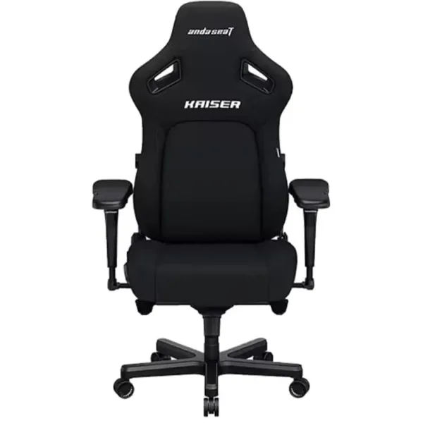 Front view of AndaSeat Kaiser 4 Large Black Fabric gaming chair