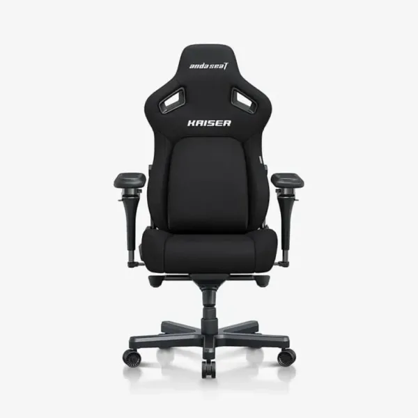 Front view of AndaSeat Kaiser 4 XL Carbon Black fabric gaming chair
