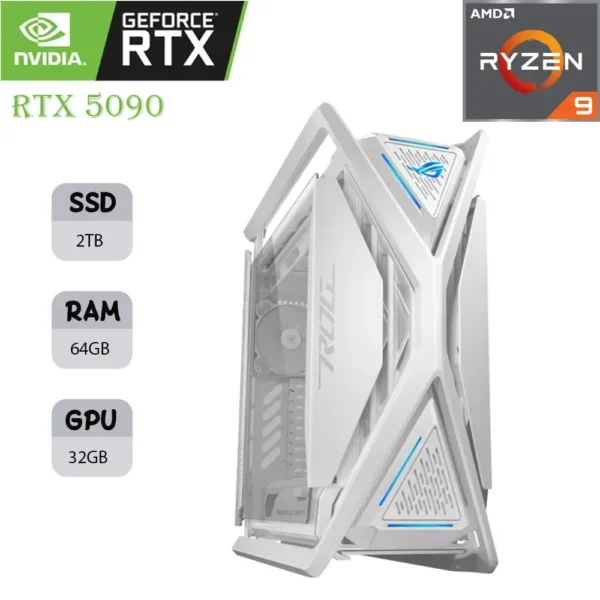 ASUS GR701 GAMING PC | AMD RYZEN 9 9950X3D | RTX 5090 32GB | 64GB RAM | 2TB SSD