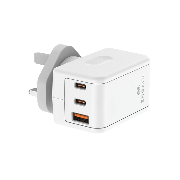 Engage 65W Dual C + USB-A Power Adapter with 180 Degree Rotating Plug