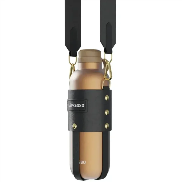 Lepresso Thermatrail Thermos Bottle With Crossbody Strap - Gold product image