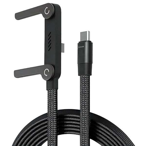 iEngage T-AngLED 240W 2-In-1 USB-C Cable With Phone Stand Bracket ( 1.5 Meter )