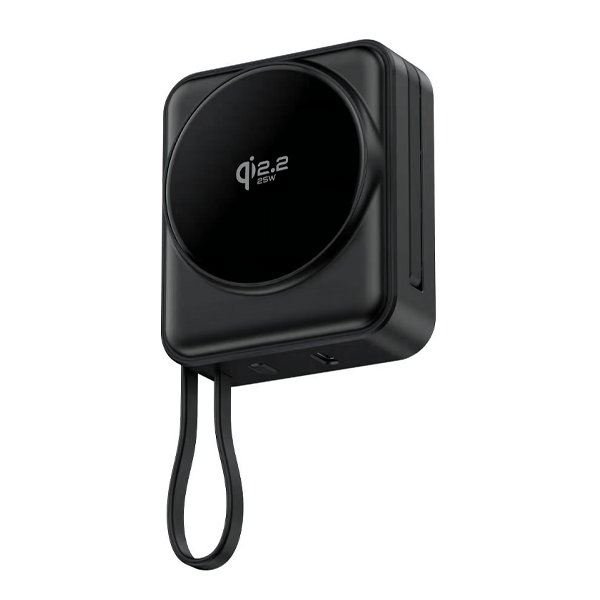 iEngage 10000mAh Powerbank Qi2.2 Semi Solid Battery 45W Fast Charging With Built-In Cables And Magsafe