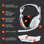 STRO A50 LIGHTSPEED Wireless Headset + Base Station - White For X /PS5 / Nintendo / PC / Mobile - Image 7