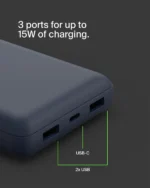 Belkin 20000 mAh BoostCharge Power Bank 20K | USB-A to USB-C cable - Image 5