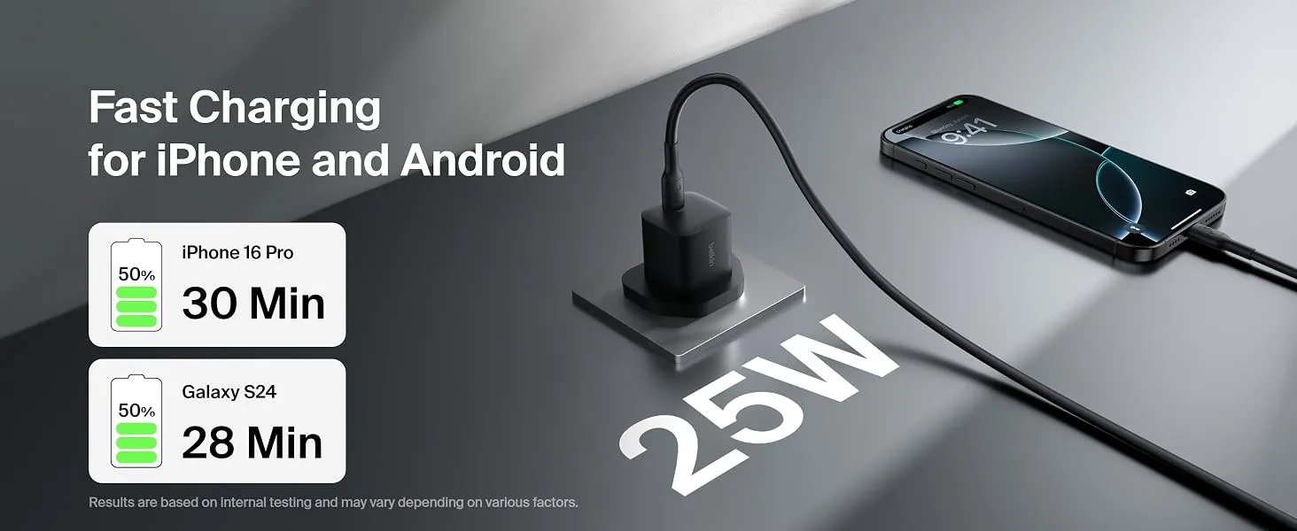 بلكين بوست تشارج شاحن حائط USB-C ‏PD 3.0 PPS بقوة 25 واط
