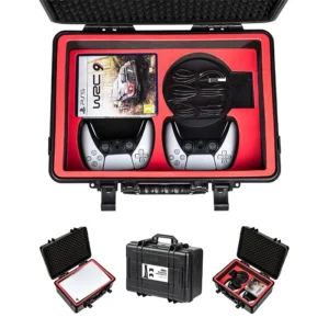 Buy Devaso Hard Shell Travel Waterproof Case for Playstation 5 Console, Controllers, Games and Accessories - Black Online in Kuwait | Quick Delivery | M&E Store
