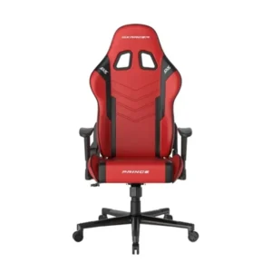 Dxraxer Prince Series Steel Frame Premium Foam Lumbar Pillow L-PVC Leather Gaming Chair- Red Black | Buy Online in Kuwait | N&E Store