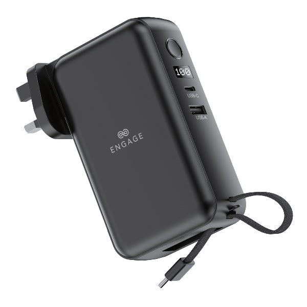 Engage Hybrid 65W GaN Charger 10000 mAh Power Bank (38.5W/H)