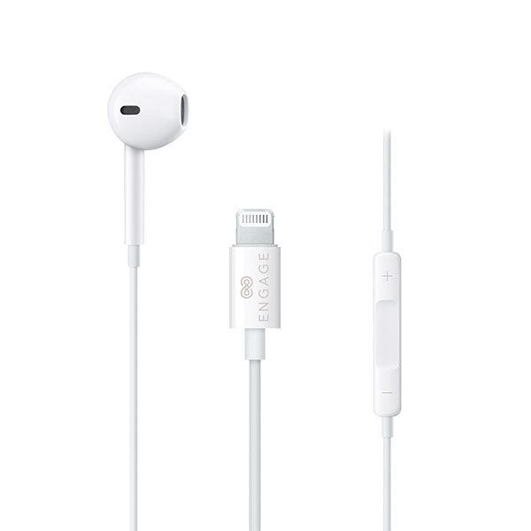 Engage MFi Apple Lightning Wired Mono Earphone White