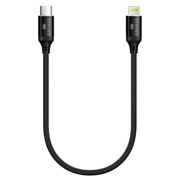 Engage Type-C To Lightning 30Cms Cable - Black
