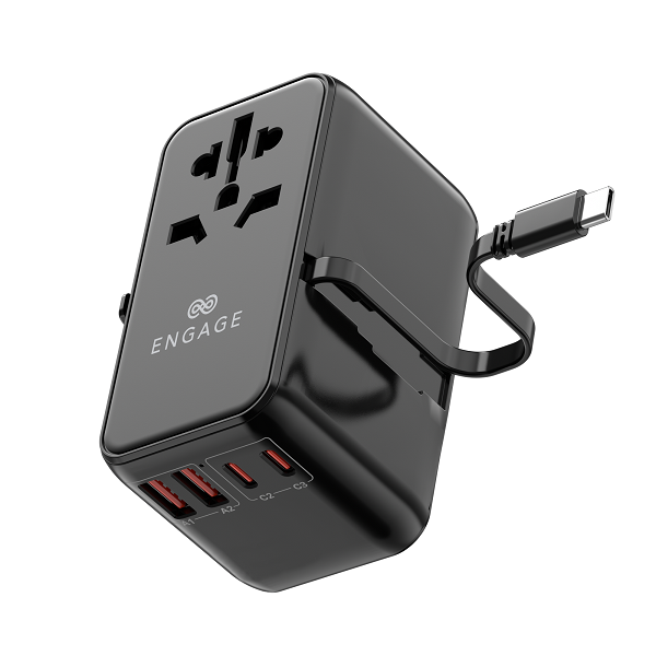 Engage 65W Universal Travel Adapter (Dual USB-C/A Ports)(C Cable)