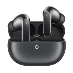 HUAWEI FreeBuds Pro 5 wireless active noise cancelling earbuds in dark grey finish resting inside open charging case.