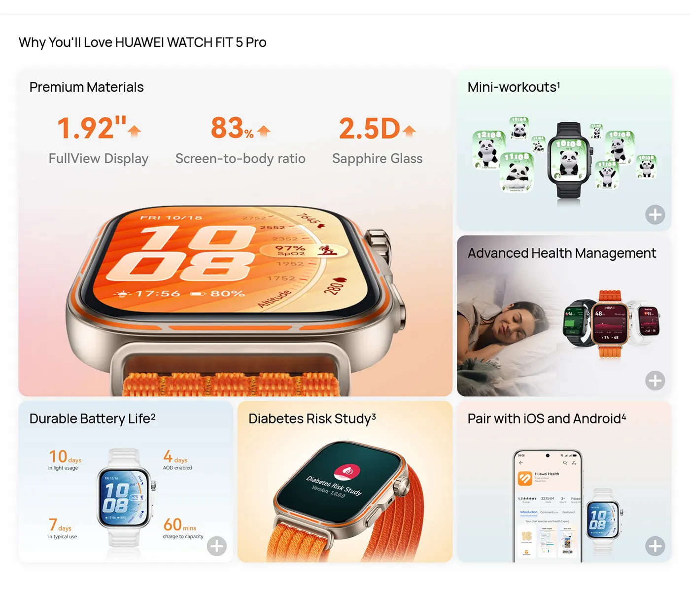 HUAWEI WATCH FIT 5 Pro | Premium Fitness Smartwatch- Specs HUAWEI WATCH FIT 5 Pro Specs