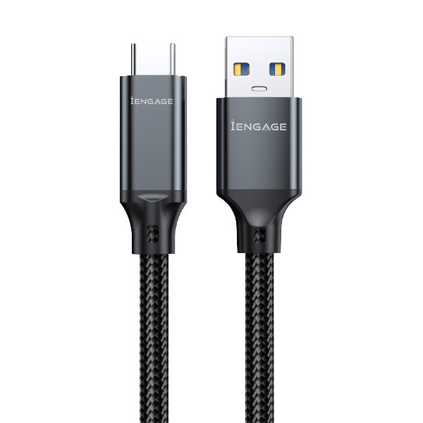 iEngage Braided USB -A To USB -C Cable( USB 3.2) (3M) (Black)