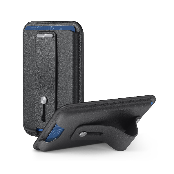 Engage Magsafe Wallet With Finger Grip Holder - Black