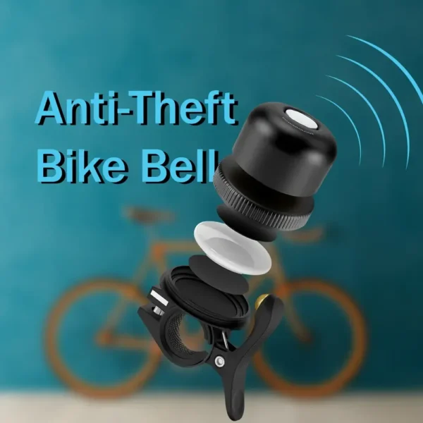 Powerology Bicycle & Scooter Bell With Airtag Mount - Black product image