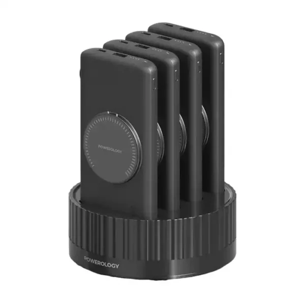 Powerology 4 In 1 Powerbank Terminal 10000 Mah, Built-in Cable - Magsafe - Black product image