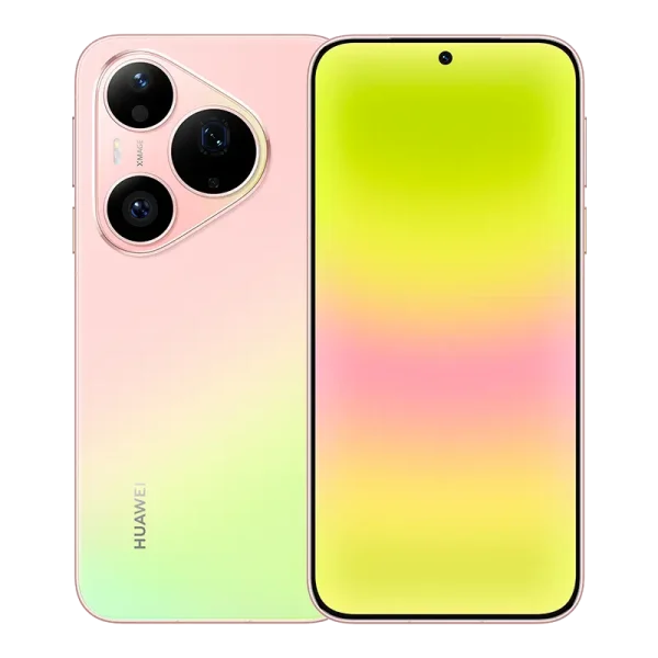 HUAWEI Pura 90s Pro 5G+ in Guava Soda showing front OLED display and rear XMAGE triple camera design