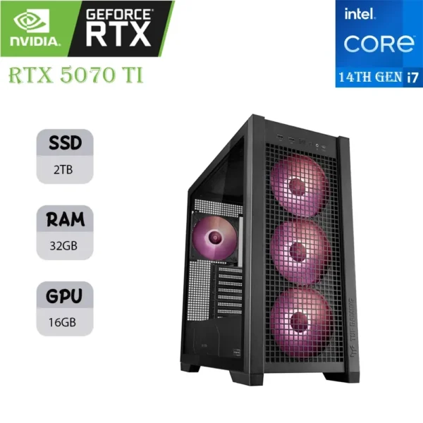 ASUS TUF GAMING PC | INTEL I7-14F | RTX 5070 TI OC 16GB | 32GB RAM | 2TB SSD product image
