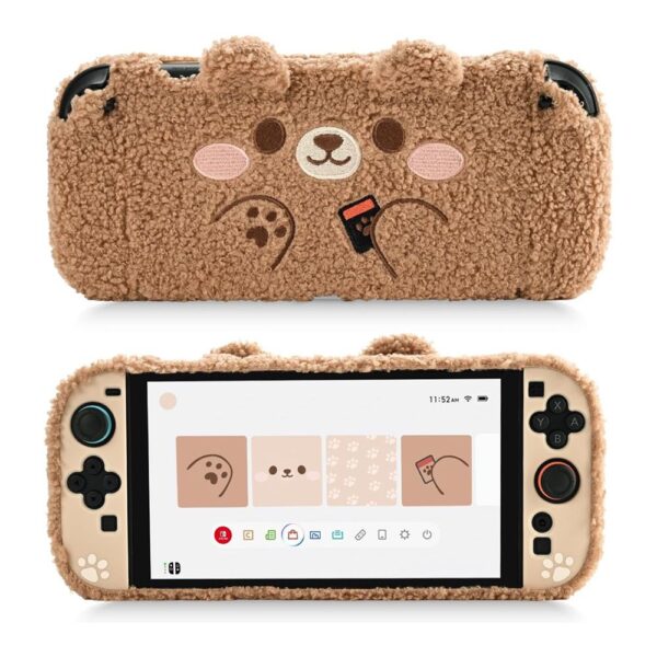 GeekShare Plush Case Protective Cover and Grip Joy Controller for Switch 2 - Plush Bear product image