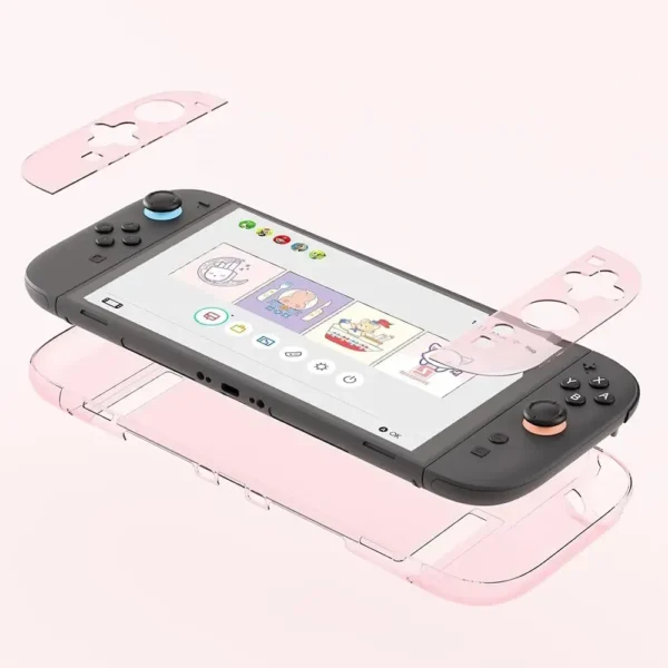 GeekShare Hard Case For Nintendo Switch 2 - Crystal Transparent Pink product image